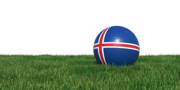Eiland vlag voetbal liggen in het gras WK 2018 — Stockfoto