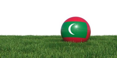 Otların arasında yalan Maldiv Maldivler bayrağı futbol topu