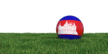 Otların arasında yalan Kamboçya Kamboçya bayrağı futbol topu