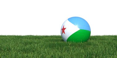 Cibuti Cibuti bayrağı futbol topu çim yalan