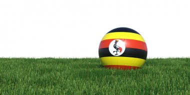 Otların arasında yalan Uganda Uganda bayrağı futbol topu