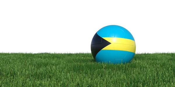 Bahama's Bahamanen vlag voetbal liggen in het gras — Stockfoto