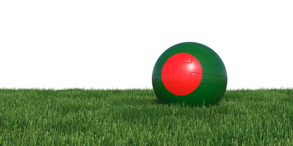 Bangladesh akkoorden vlag voetbal liggen in het gras — Stockfoto