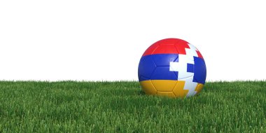 Otların arasında yalan Artsakh Karabağ bayrak futbol topu
