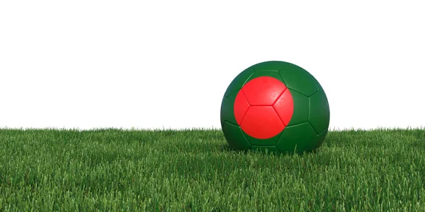 Bangladesh akkoorden vlag voetbal liggen in het gras — Stockfoto