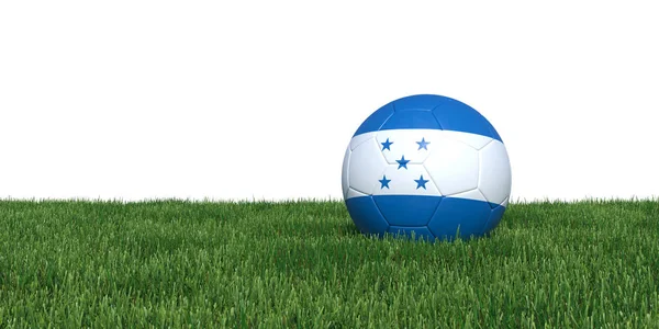 Honduras Hondurese vlag voetbal liggen in het gras — Stockfoto