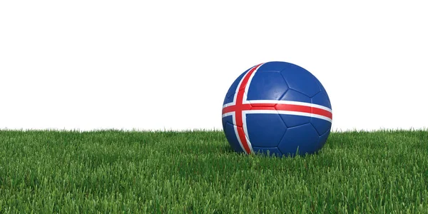 Eiland vlag voetbal liggen in het gras — Stockfoto