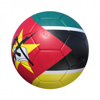 Mozambik Mozambikli futbol topu ile ulusal bayrak