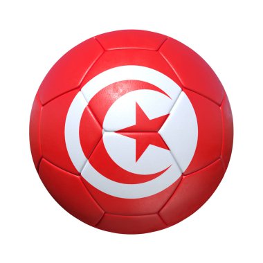 Tunus Tunus Tunus futbol topu ile ulusal bayrak