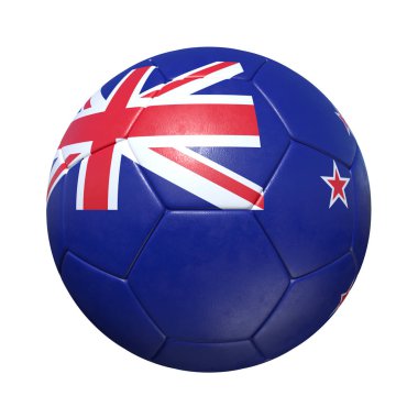 Yeni Zelanda Yeni Zelandian futbol topu ile ulusal bayrak