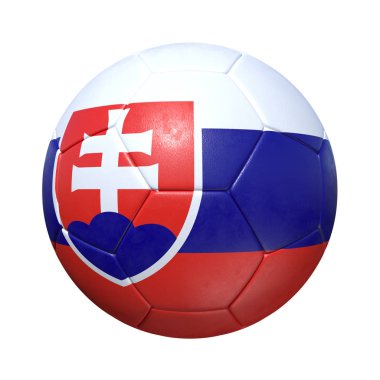 Slovakya Slovakça futbol topu ile ulusal bayrak