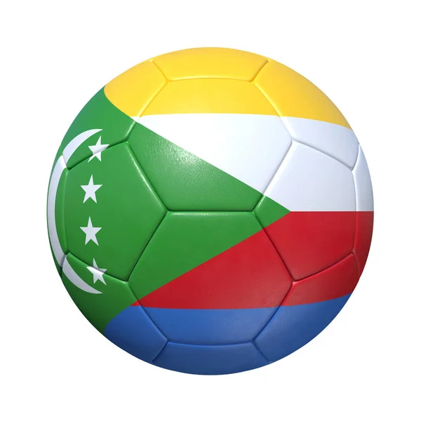 Коморский футбольный мяч с национальным флагом — стоковое фото