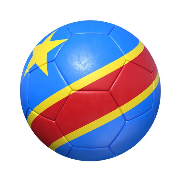 Kongo kongolesiska nya fotboll med flagga — Stockfoto