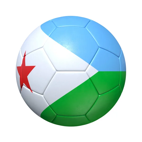 Djibouti Djiboutiaanse voetbal met nationale vlag — Stockfoto