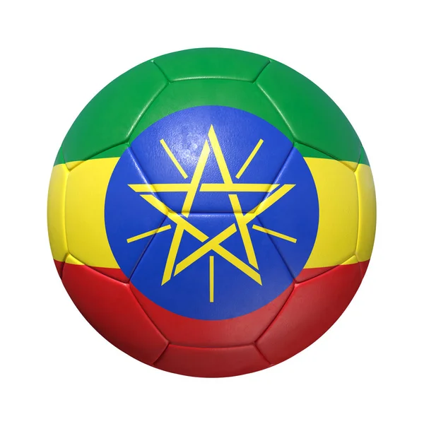 Ethiopië Ethiopische voetbal met nationale vlag — Stockfoto