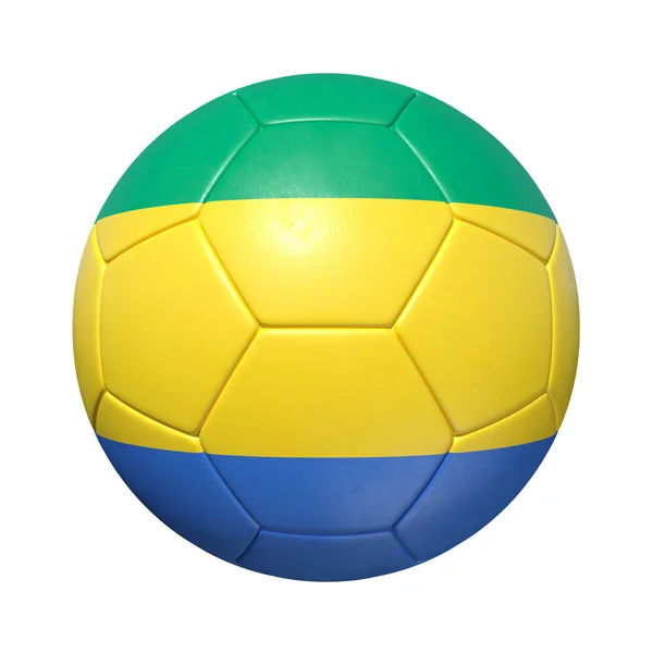 Габонский футбольный мяч с национальным флагом — стоковое фото