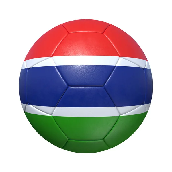 Gambia Balón de fútbol gambiano con bandera nacional —  Fotos de Stock
