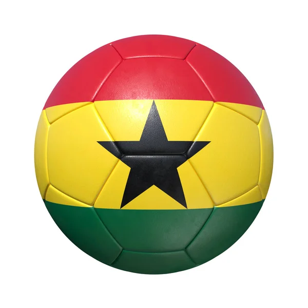 Ghana Ghanaian soccer ball with national flag — Stock Photo, Image