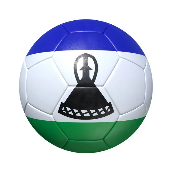 Lesotho voetbal met nationale vlag — Stockfoto