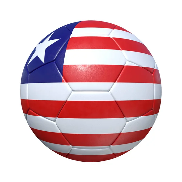 Liberia Balón de fútbol liberiano con bandera nacional — Foto de Stock