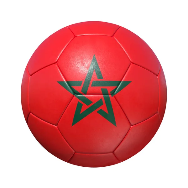 Morocco Moroccan soccer ball with national flag — Stock Photo, Image