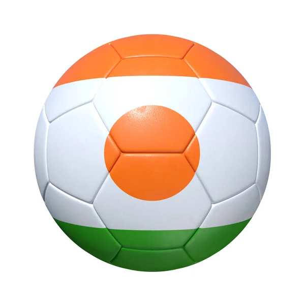 Níger bola de futebol nigeriano com bandeira nacional — Fotografia de Stock