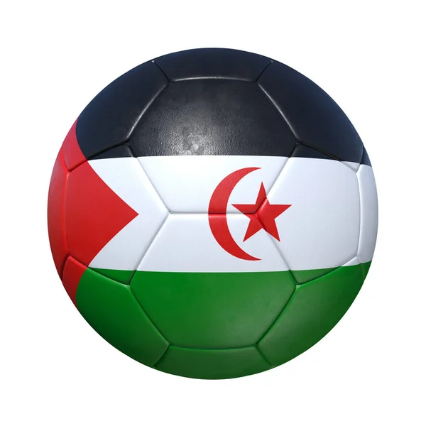 Sahrawi Árabe República Democrática bola de futebol com bandeira nacional — Fotografia de Stock