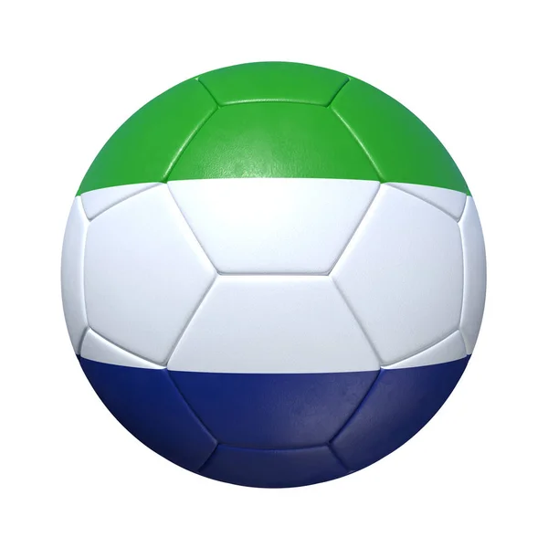 Sierra Leone voetbal met nationale vlag — Stockfoto