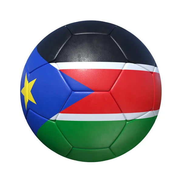 Pallone da calcio sudanese con bandiera nazionale — Foto Stock