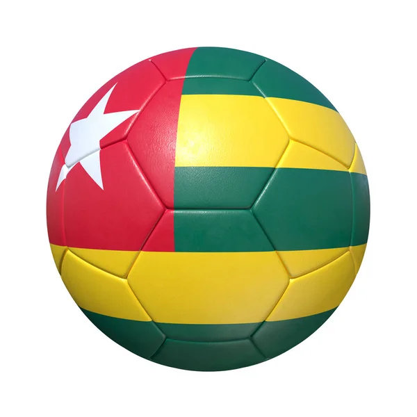 Togo Bola de fútbol togolesa con bandera nacional —  Fotos de Stock