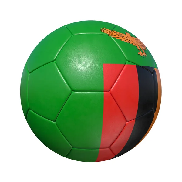 Zambia zambiska fotboll med flagga — Stockfoto