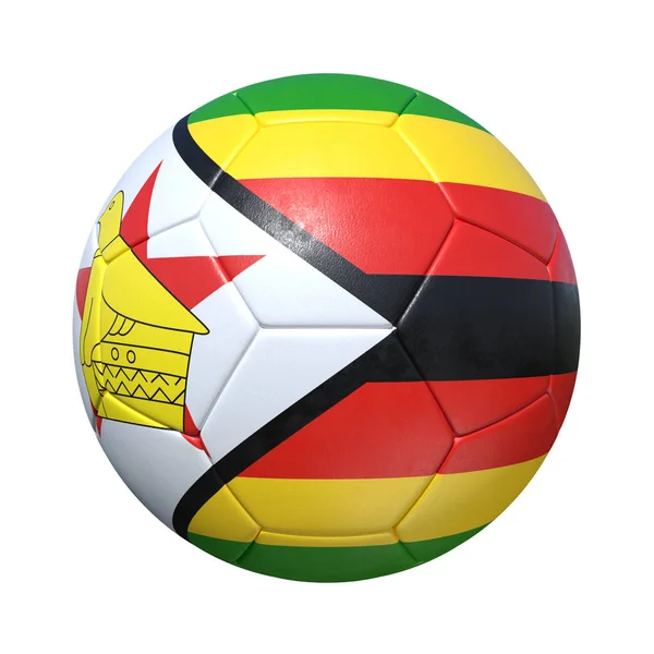 Zimbabue Pelota de fútbol de Zimbabue con bandera nacional —  Fotos de Stock