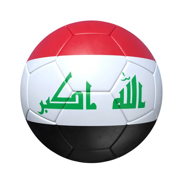 Piłka nożna iracki Iraku z Flaga narodowa — Zdjęcie stockowe