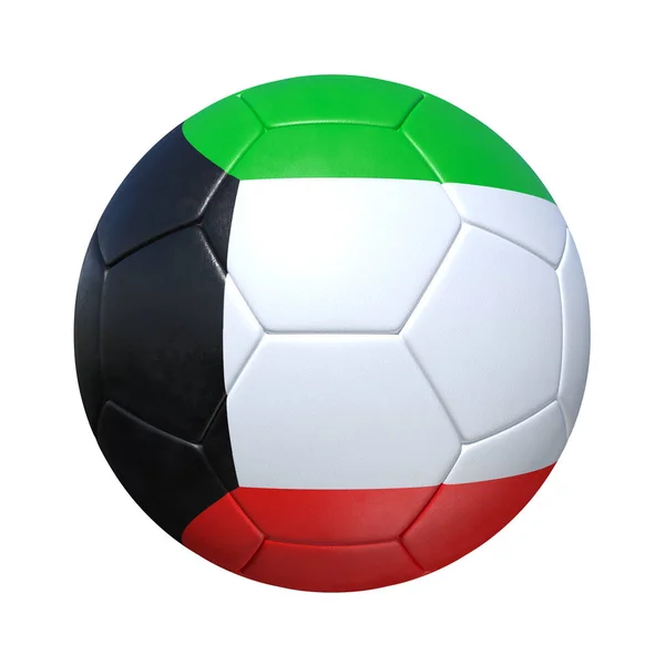 Kuwait kuwaitischer Fußball mit Nationalflagge — Stockfoto