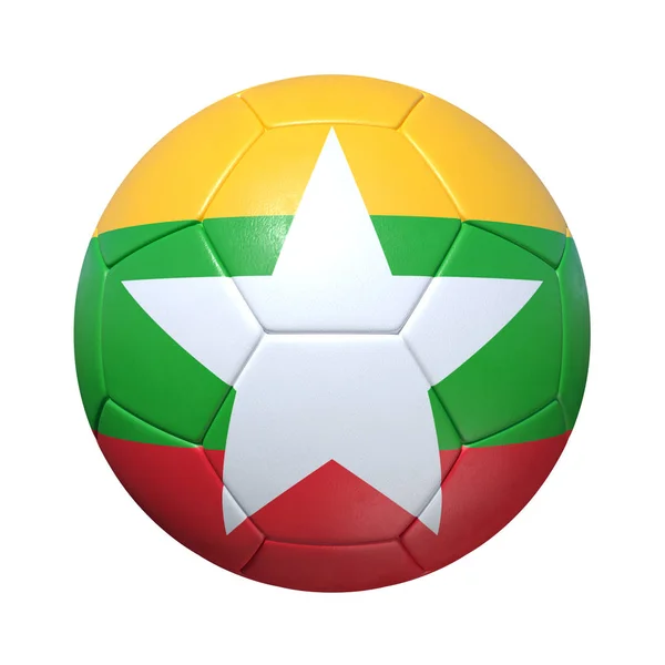 Myanmar voetbal met nationale vlag — Stockfoto