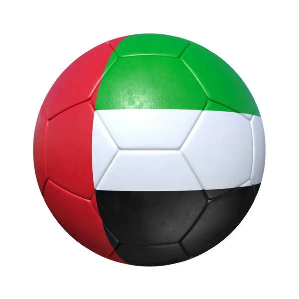 Spojené arabské emiráty fotbalový míč s státní vlajka — Stock fotografie