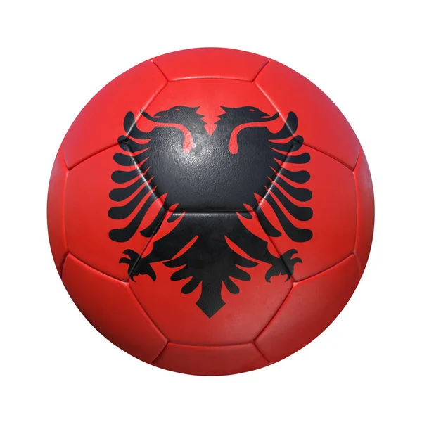 Albanees-Albanië voetbal met nationale vlag — Stockfoto