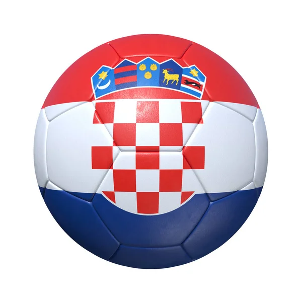 Croacia pelota de fútbol croata con bandera nacional —  Fotos de Stock