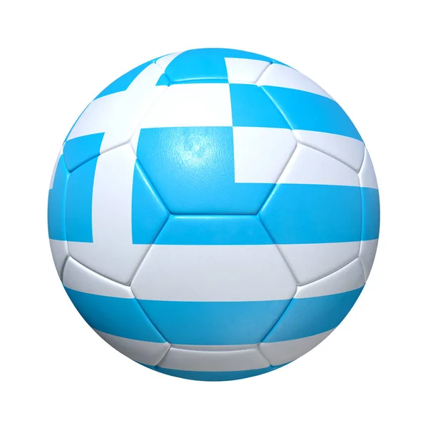 Grecia Balón de fútbol griego griego con bandera nacional —  Fotos de Stock