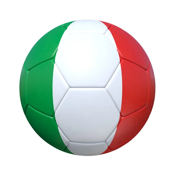 Itália bola de futebol italiano com bandeira nacional — Fotografia de Stock