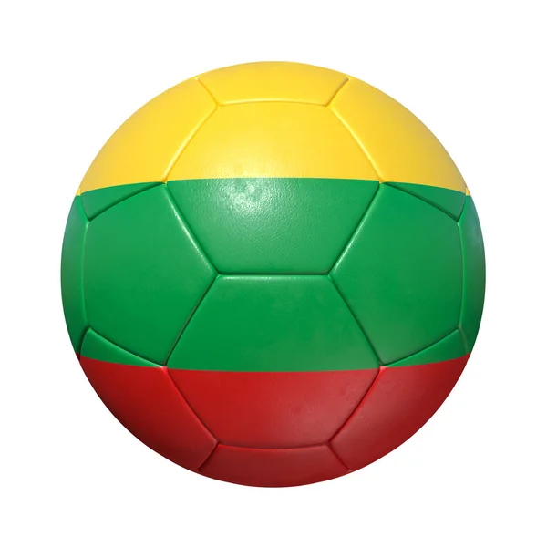 Litouwen-Litouws voetbal met nationale vlag — Stockfoto