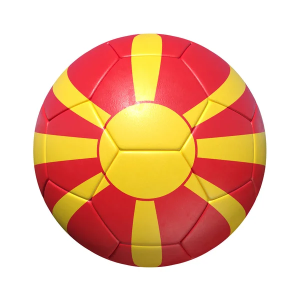 Macedônia bola de futebol macedônio com bandeira nacional — Fotografia de Stock