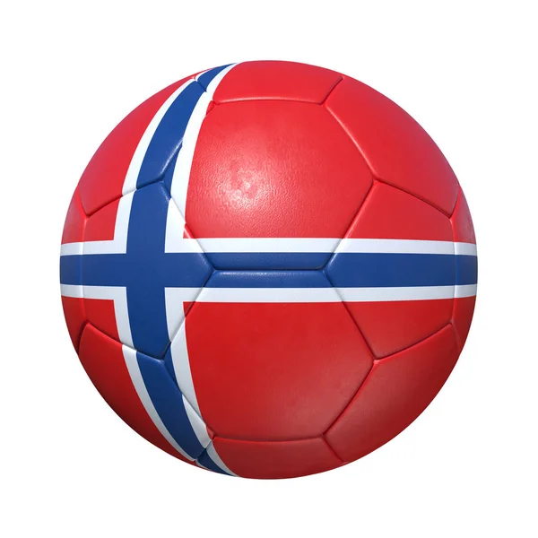 Noruega bola de futebol norueguês com bandeira nacional — Fotografia de Stock