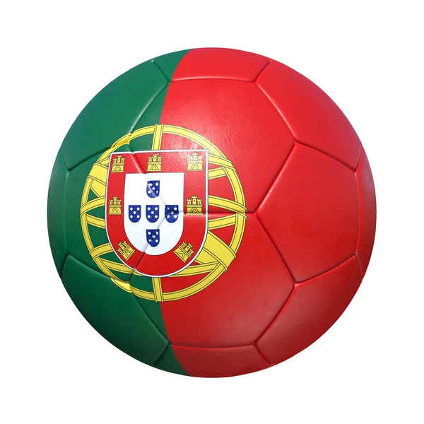 Portogallo Pallone da calcio portoghese con bandiera nazionale — Foto Stock
