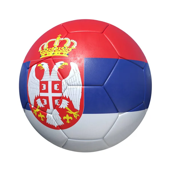 Serbia Balón de fútbol serbio con bandera nacional — Foto de Stock