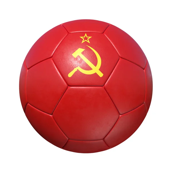 Pallone da calcio dell'Unione Sovietica con bandiera nazionale — Foto Stock