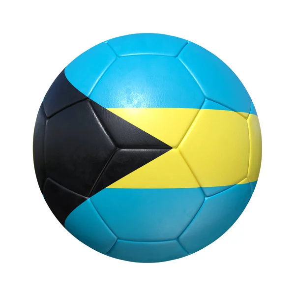 Bahamas Balón de fútbol bahameño con bandera nacional — Foto de Stock