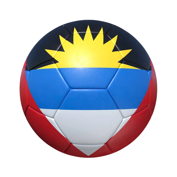Antigua Antigua y Barbuda pelota de fútbol con bandera nacional —  Fotos de Stock
