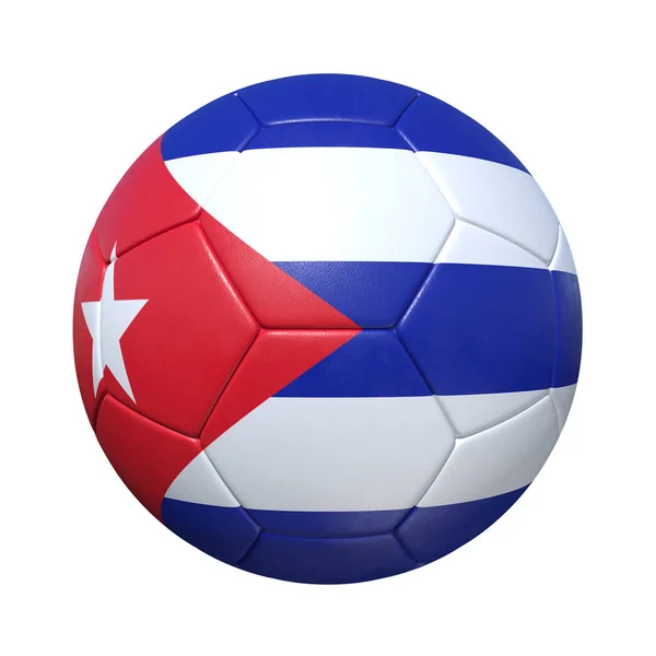 Cuba Balón de fútbol cubano con bandera nacional —  Fotos de Stock
