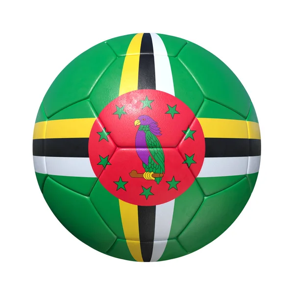 Dominica Pelota de fútbol dominicana con bandera nacional — Foto de Stock